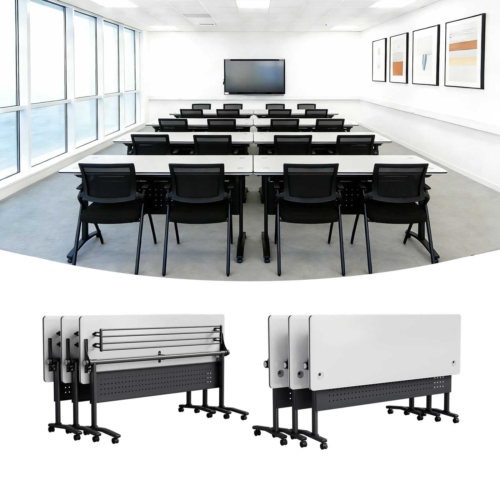 Conference Table with Cable Managements,Mobile Folding Conference ...