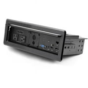 Conference Table Connectivity Box with Audio & Video Power Modules & Cable Organizer