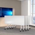 thumbnail image 1 of Conference Table with Wheels, Flip Top Rolling Training Table for Office & Meeting Room, Space-Saving Design, Multiple Sizes & Packs, 1 of 7