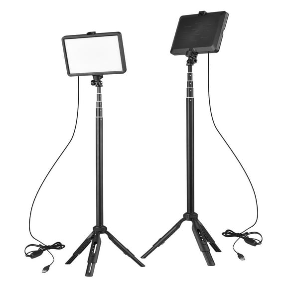 Conference USB LED Video Light Kit Video Conference Lighting With LED Fill Light 3200K-5600K Dimmable Extendable Tripod Color Filters For Live Streaming Video Recording Online