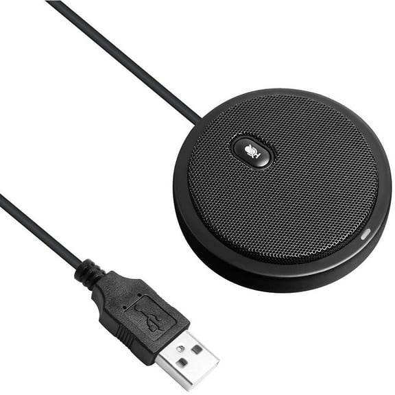 USB Microphone Omni-Directional Condenser Computer 360 Degree Voice Direct Pickup Microphone for Laptop Meeting Business
