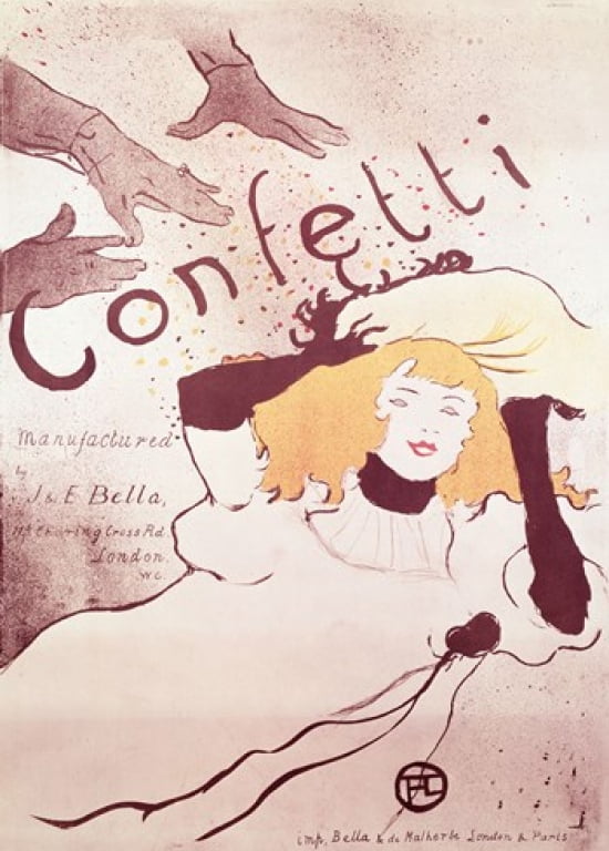 Confetti 1893 Canvas Art - Henri de Toulouse-Lautrec (26 x 36)