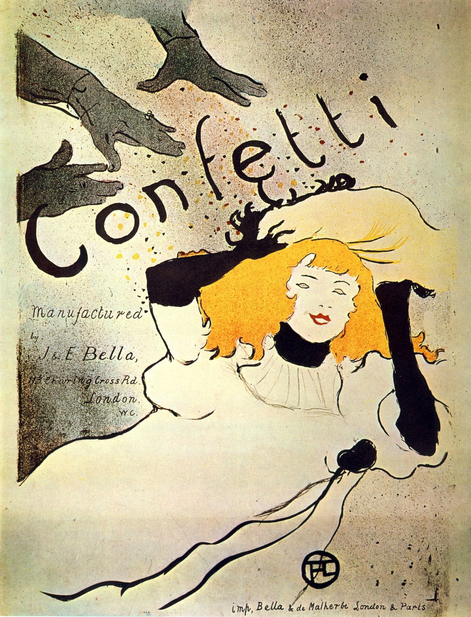 Confetti 1894 Canvas Art - H de Toulouse-Lautrec (24 x 36)