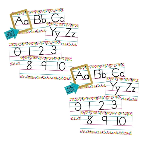 Teacher Created Resources Confetti Alphabet Line Bulletin Board Set, 2 Sets