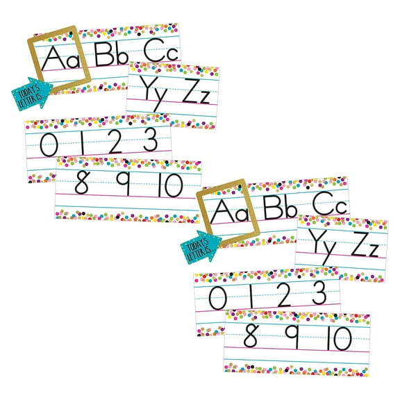 Teacher Created Resources Confetti Alphabet Line Bulletin Board Set, 2 Sets