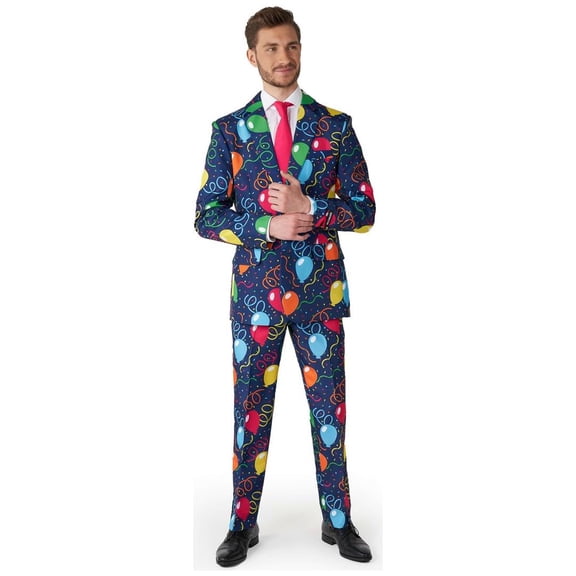 Suitmeister Men's Suits Confetti Balloons Navy - M Blue