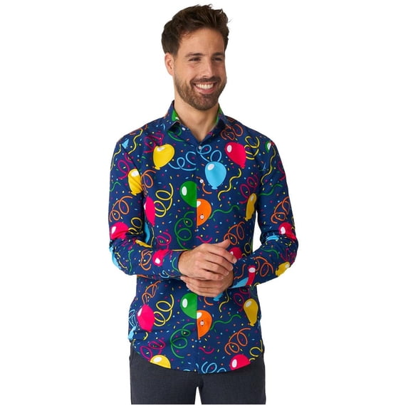 Suitmeister Men's Shirts Confetti Balloons - L Blue