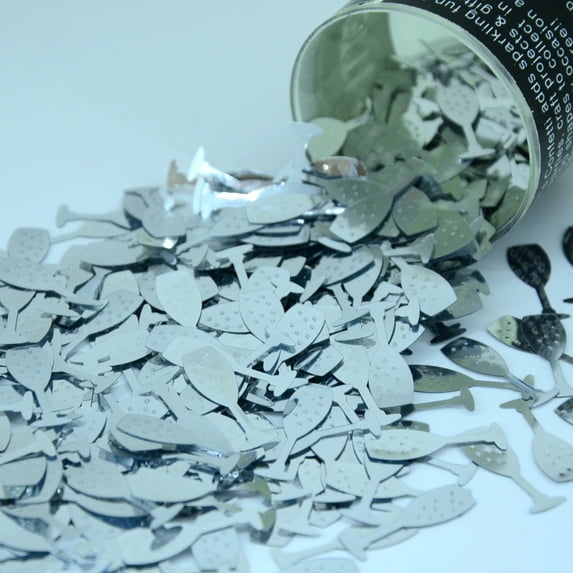 Confetti Champagne Flute Silver - Half Pound (8 oz) - CCL9283