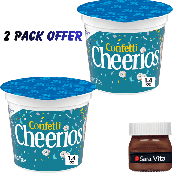 Confetti Cheerios Breakfast Cereal Cup, Gluten Free, Single Serve Cereal, 1.4 oz