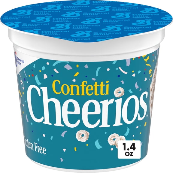 Confetti Cheerios Breakfast Cereal Cup, Gluten Free, Single Serve Cereal, 1.4 oz
