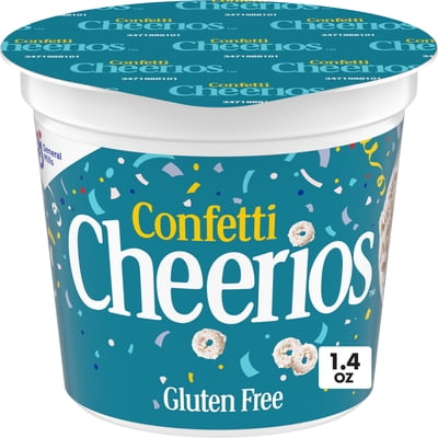 Confetti Cheerios Breakfast Cereal Cup, Gluten Free, Single Serve Cereal, 1.4 oz