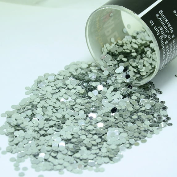 Confetti Circle 1/8" Silver - Pouch (1/2 oz) - CCP9929