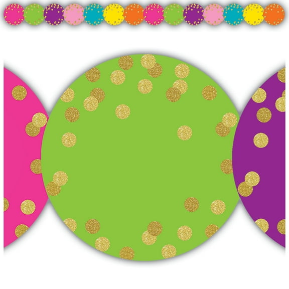 Teacher Created Confetti Circles Die-Cut Border Trim (TCR 3571)
