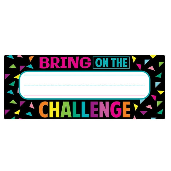 Confetti Classroom Desk Plates - Educational - 24 Pieces