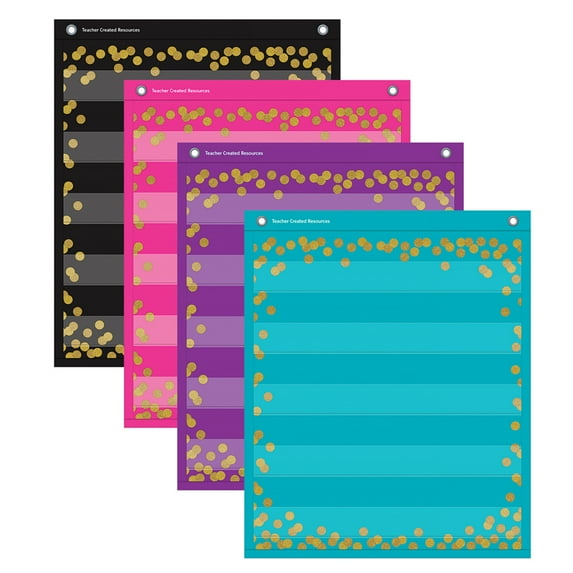 Confetti Colorful Magnetic Mini Pocket Charts, 14" x 17" | Bundle of 2 Sets