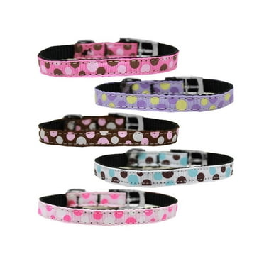 Pet Dog  Cat Nylon Collar or Leash 3/8" wide, "Confetti Dots"