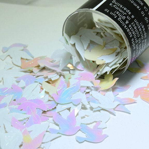 Confetti Dove Iridescent White - Half Pound (8 oz) - CCL9703