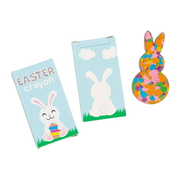 Confetti Easter Bunny Crayons in Box - 12 Pc.