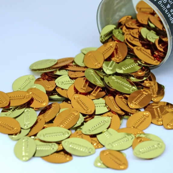 Confetti Football Gold, Orange - Pouch (1/2 oz) - CCP9540