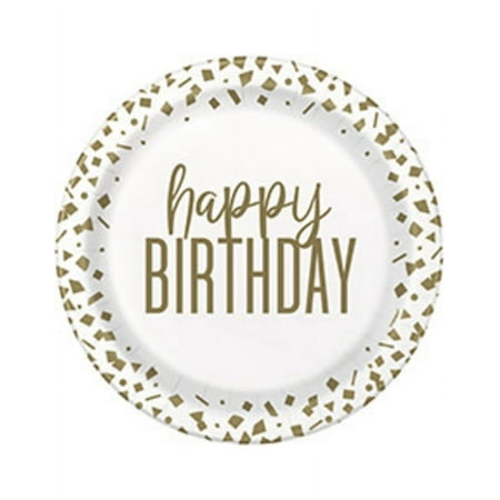 Confetti Gold Birthday 9 Plate