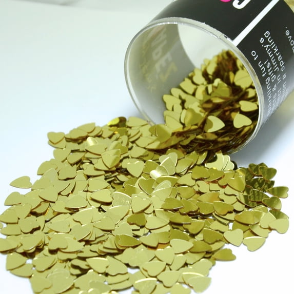 Confetti Heart 1/4" Gold - Half Pound (8 oz) - CCL8531