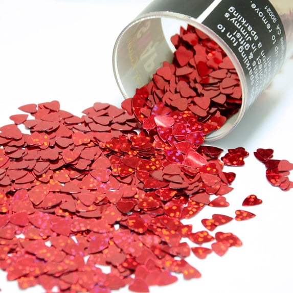 Confetti Heart 1/4" Prisma Red - Half Pound (8 oz) - CCL9088