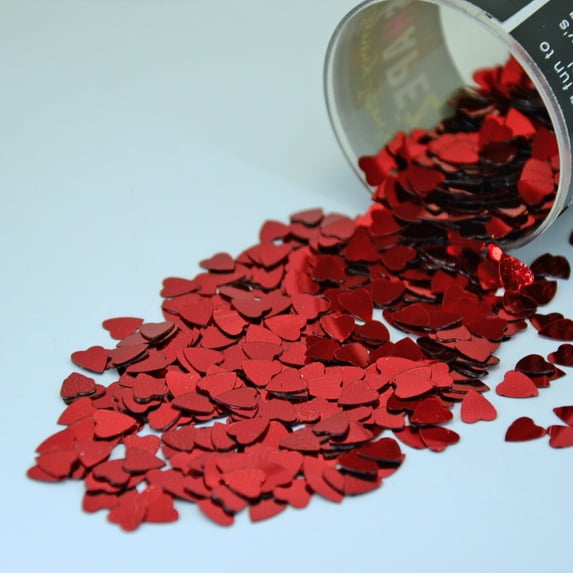 Confetti Heart 1/4" Red - Half Pound (8 oz) - CCL8505