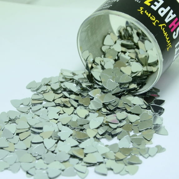 Confetti Heart 1/4" Silver - Half Pound (8 oz) - CCL8506