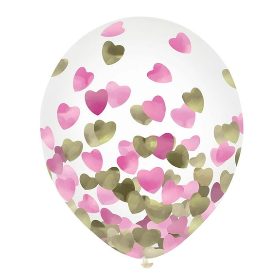 Confetti Hearts Latex Balloons (6ct)