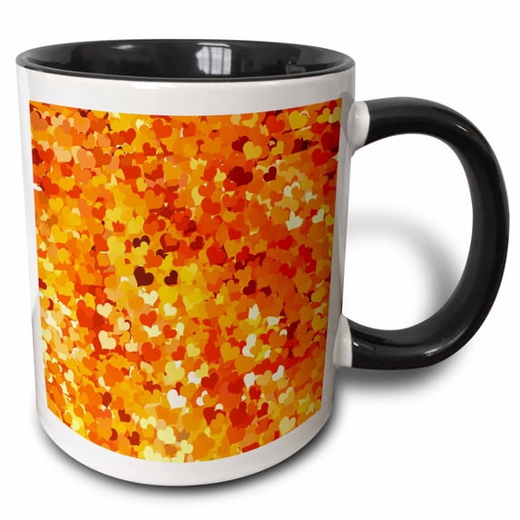 Confetti Hearts Orange Burst 11oz Two-Tone Black Mug mug-9301-4
