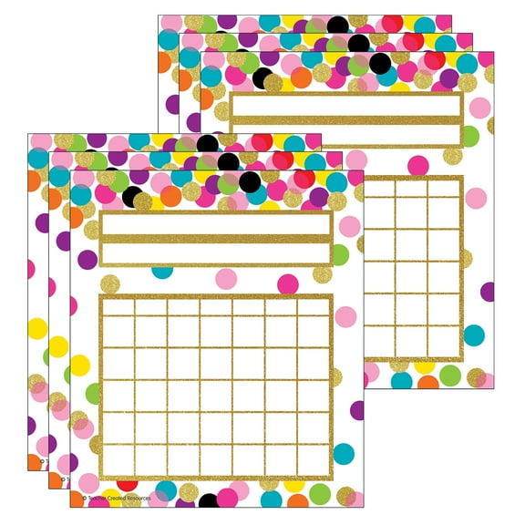 Teacher Created Resources Confetti Incentive Charts, 36 Per Pack, 6 Packs