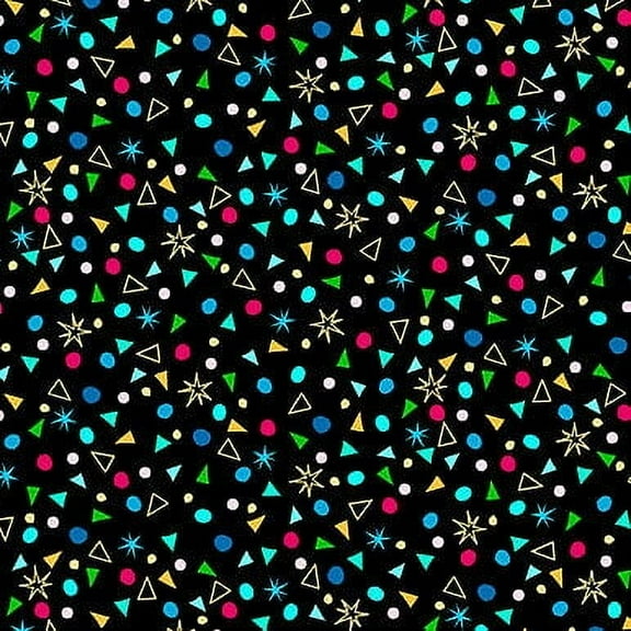 Confetti   Kitty Cat Collection   Black Cotton Fabric by Quilting Treasures