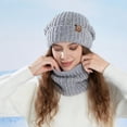 thumbnail image 1 of Confetti Knit Beanie for Women Chunky Soft Stretch Ear Protection Knitted Hat with Neck Warmer Matching Winter Set, 1 of 4