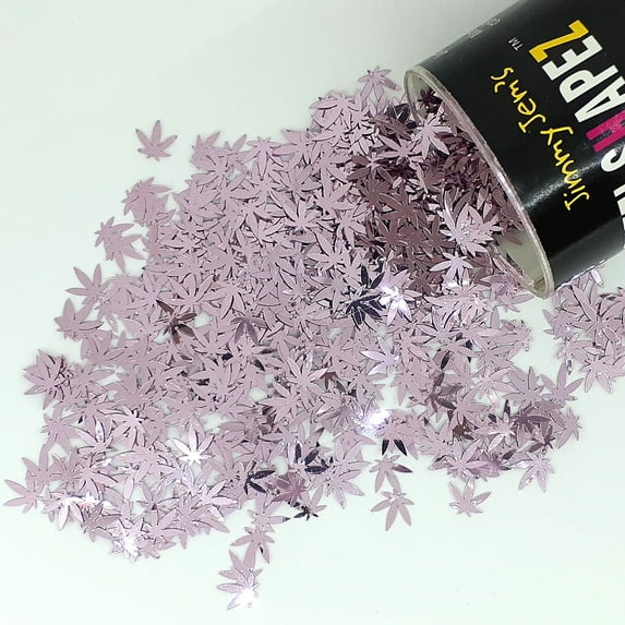 Confetti Marijuana Leaf 3/8" Pink - Half Pound (8 oz) - CCL9715