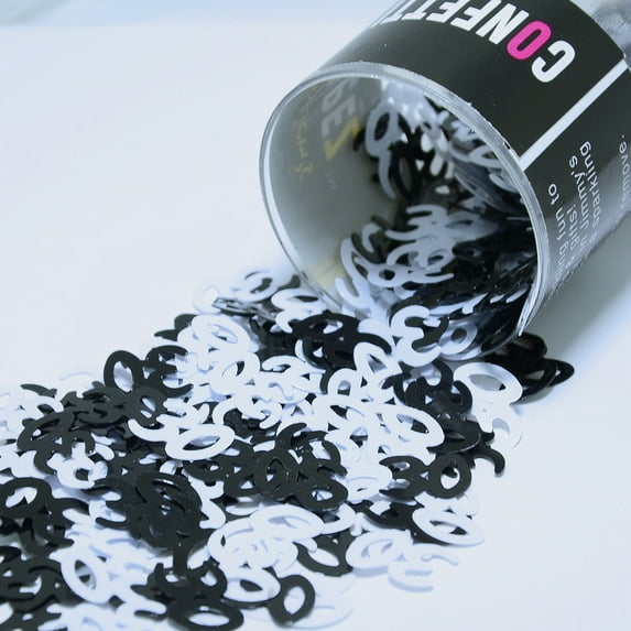 Confetti Number 30 Black, White - Half Pound (8 oz) - CCL7306