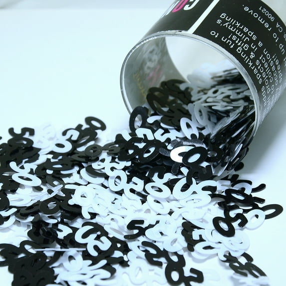 Confetti Number 50 Black, White - Half Pound (8 oz) - CCL7504