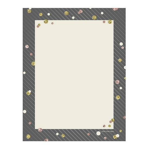 Confetti Party Letterhead / 50 Sheets / 8.5" x 11" All Occasion Celebration Paper / Decorative Stationery