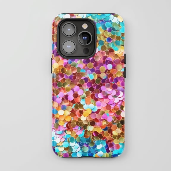 Confetti Print for All iPhone Series Tough Phone Case Holographic