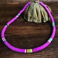 thumbnail image 1 of Confetti Rainbow Bead Choker Necklace Funfetti Short Boutique Women Jewelry Gift, 1 of 9