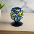 thumbnail image 1 of Confetti Rock Shot Glass | Blue Rim Cognac Style (1Piece), 1 of 5