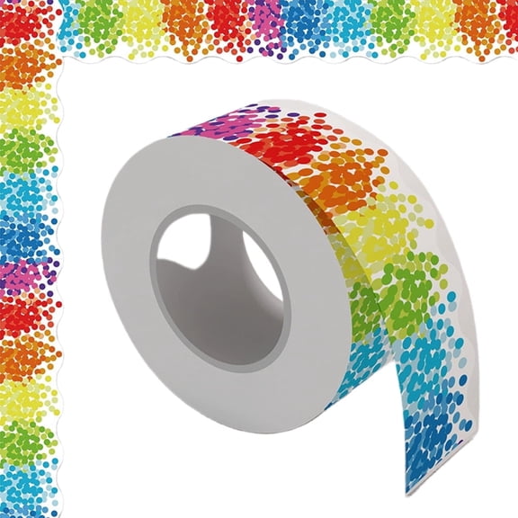 Confetti Scalloped Bulletin Board Borders, 66 ft of Vibrant Trim for Schools, Classrooms, and Office