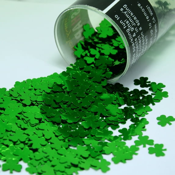 Confetti Shamrock 3/8" Green - Half Pound (8 oz) - CCL8432
