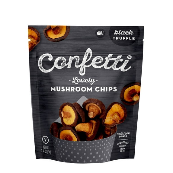 Confetti Snacks Lovely Mushroom Chips, Black Truffle, 2.5 oz