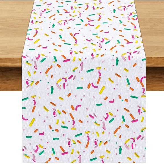 Confetti Sprinkle Table Runner It‘s a Baby Sprinkle Party Decoration for Boys Girls Baby Shower Dining Room Home Kitchen Table Decor