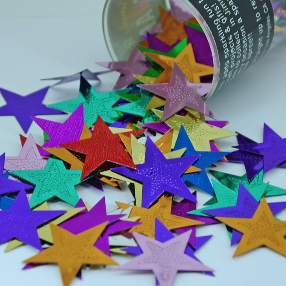 Confetti Star 1 1/4" MultiColors - Half Pound (8 oz) - CCL9528