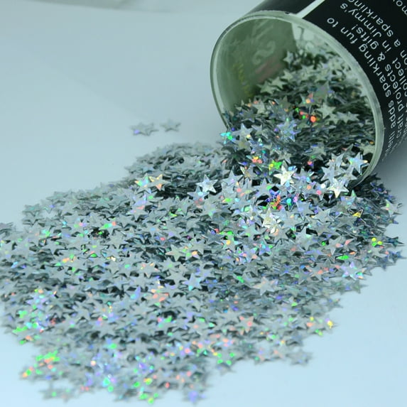 Confetti Star 1/4" Prisma Silver - Pouch (1/2 oz) - CCP9082