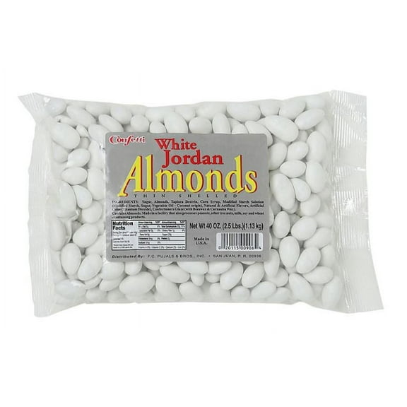 Confetti White Jordan Almonds - 2.5 lbs.