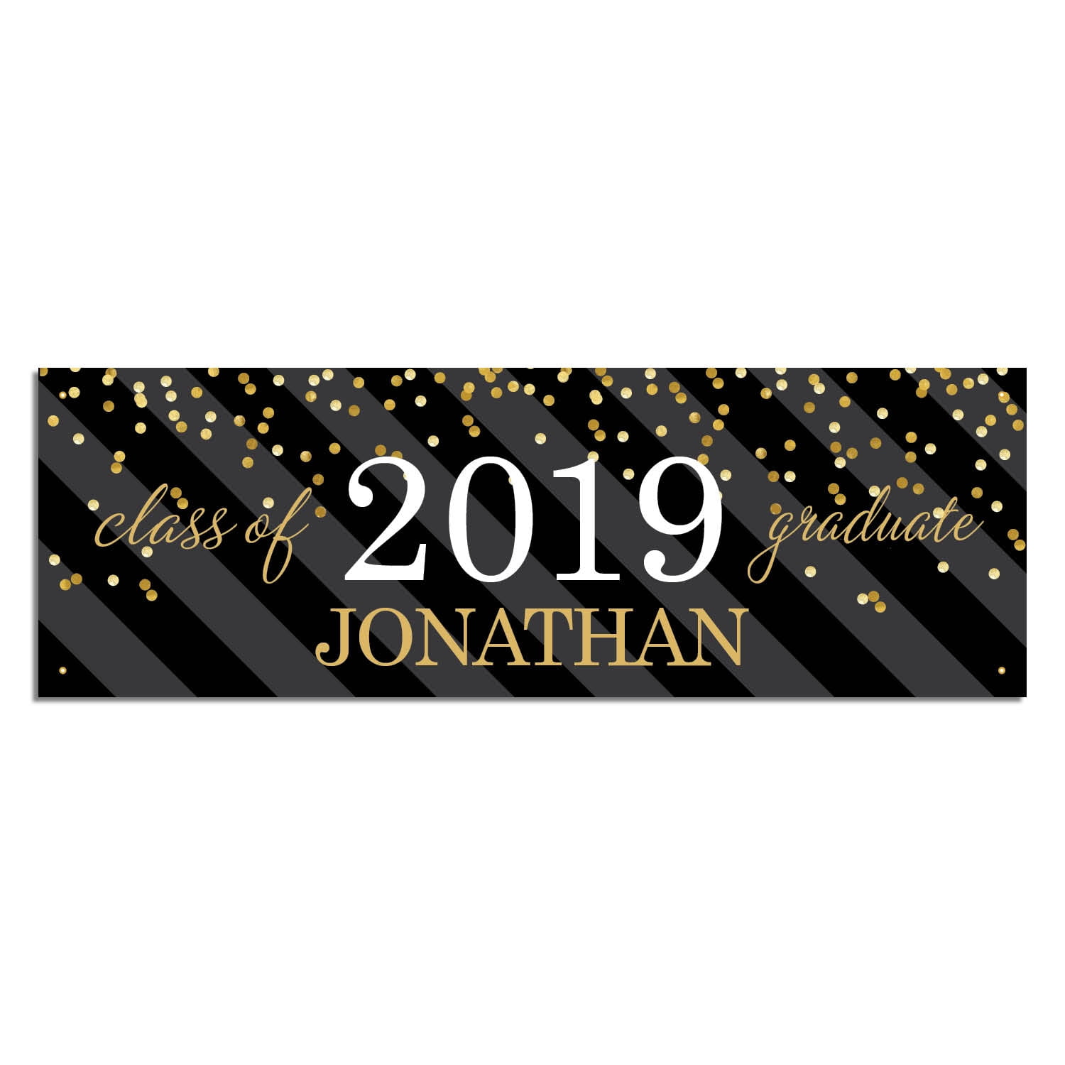 Confetti and Stripes Graduation Party Banner