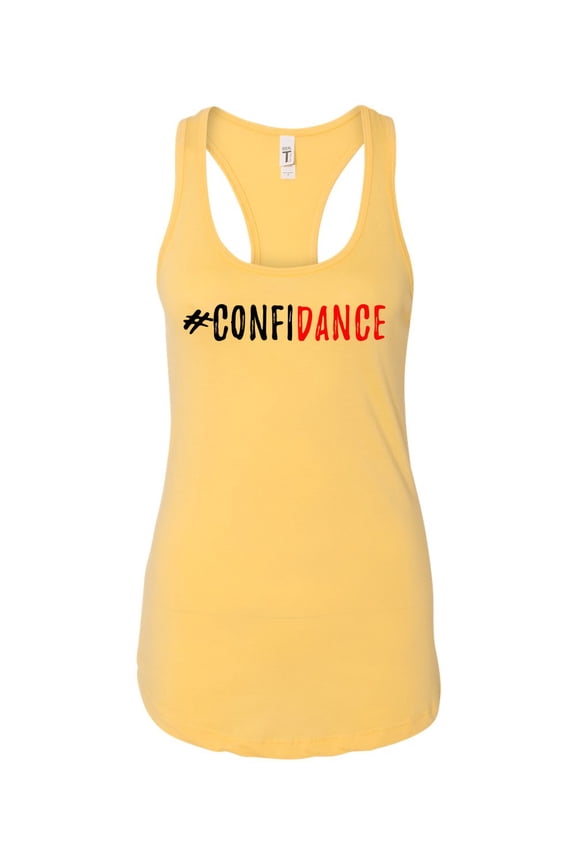 Confidance Ladies Racerback Tank Top-Banana Cream-medium