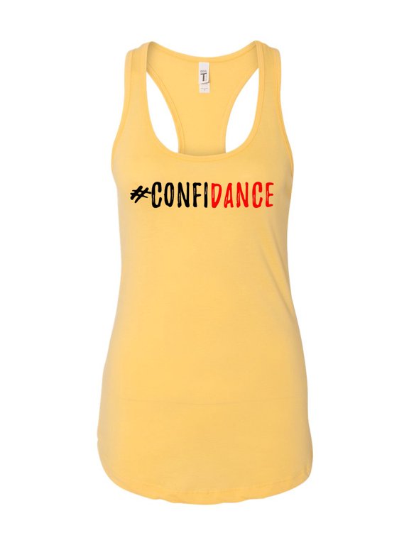 Confidance Ladies Racerback Tank Top-Banana Cream-xxl
